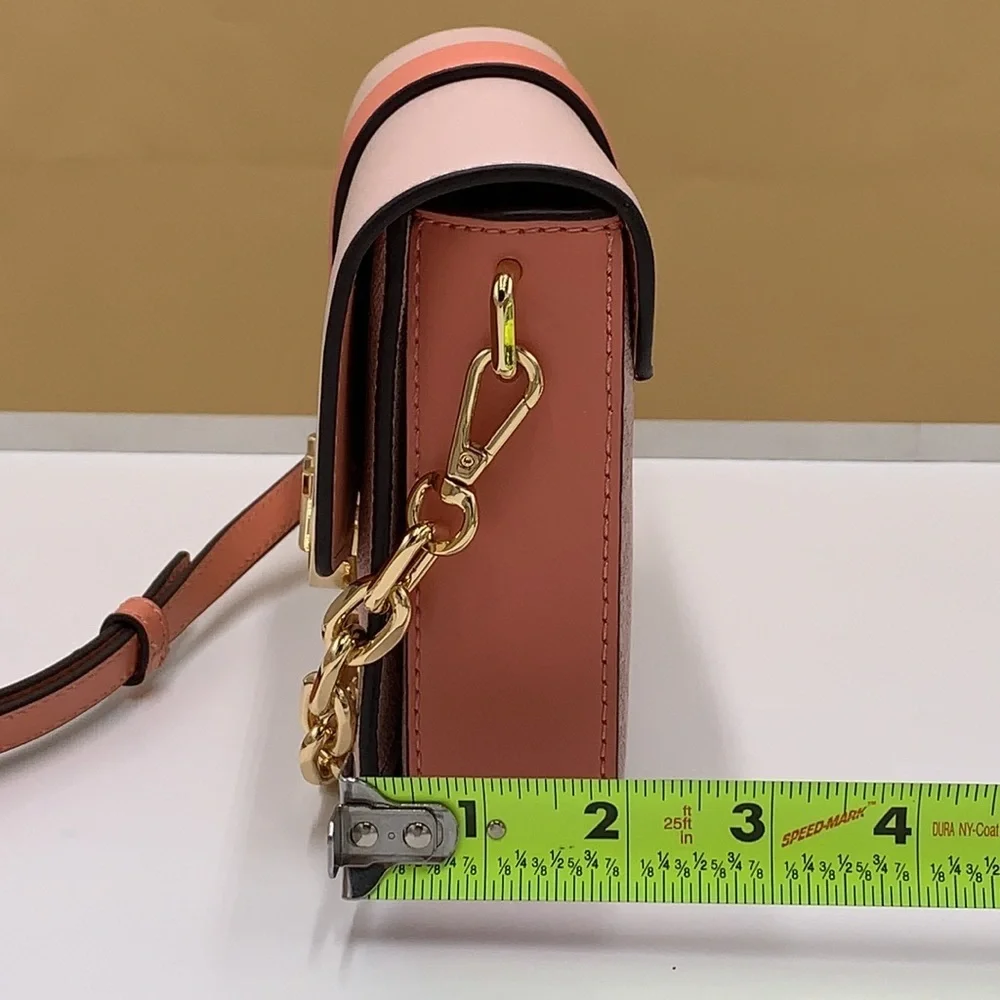 Michael Kors Carmen Small Monogram Flap Crossbody - Sherbert color